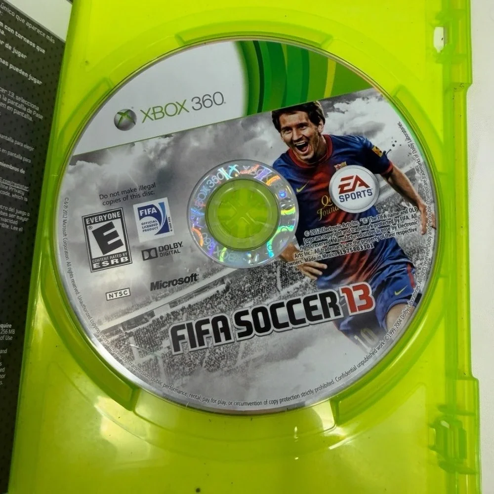 FIFA Soccer 13 Microsoft Xbox 360 EA Sports Lionel Messi Cover NTSC 2012